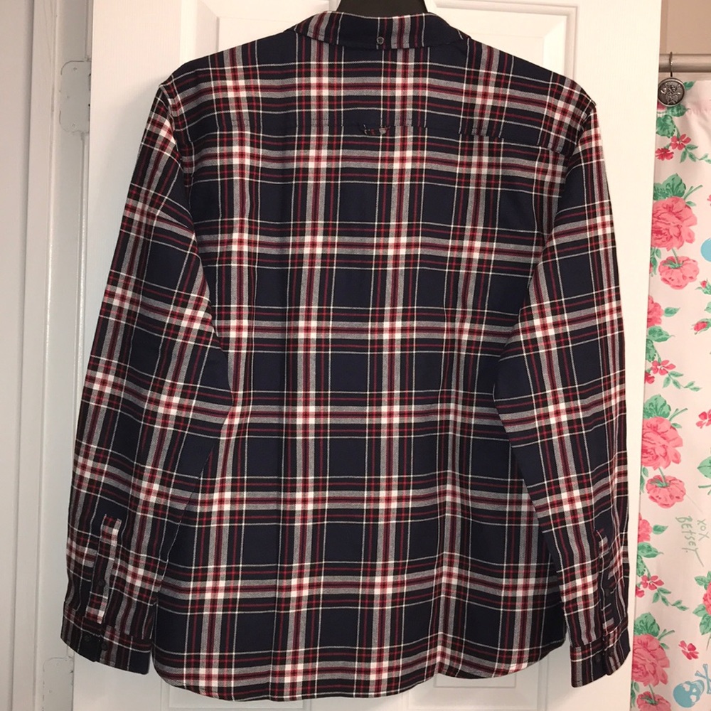 Blue / Red Plaid Button Down Top - Picture 2 of 7